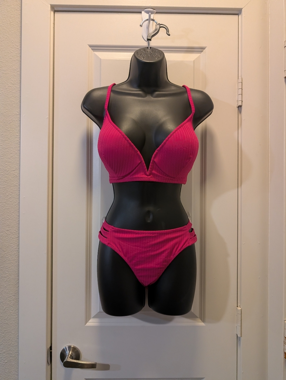 Hot Pink Ribbed Shade & Shore Bikini